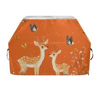 Copertura per barbecue a gas con motivo di cervo Sika arancione, 165 cm, impermeabile, resistente, antistrappo, resistente allo sbiadimento, copertura per barbecue con coulisse regolabile per polvere
