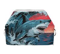 Copertura per barbecue a gas con squalo arrabbiato, impermeabile, resistente, resistente allo sbiadimento e ai raggi UV, con coulisse regolabile per polvere e vento