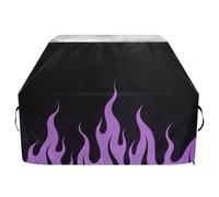 Copertura per barbecue con fiamma fredda, colore nero, 165 cm, impermeabile, resistente, antistrappo, materiale resistente allo sbiadimento, copertura per barbecue con coulisse regolabile per polvere