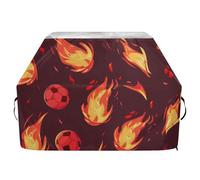 Copertura per barbecue con fiamme da calcio, resistente agli strappi, resistente allo sbiadimento, 165 cm, impermeabile, resistente, grande copertura per griglia con coulisse regolabile per polvere e