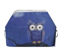 Copertura per barbecue con gufo seduto sul ramo di notte, 165 cm, impermeabile, resistente, antistrappo, resistente allo sbiadimento, copertura per barbecue con coulisse regolabile per polvere e vento