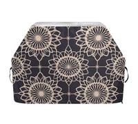 Copertura per barbecue con motivo geometrico piatto, linea girasole, grande, 165 cm, impermeabile, resistente, con coulisse regolabile per polvere e vento