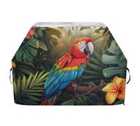 Copertura per barbecue con pappagallo tropicale vibrante pappagallo tropicale, 165 cm, impermeabile, resistente, antistrappo, resistente allo sbiadimento, copertura per barbecue con coulisse