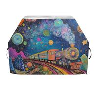 Copertura per barbecue con treno a vapore, impermeabile, resistente, resistente allo sbiadimento e ai raggi UV, con coulisse regolabile per polvere e vento