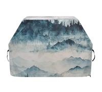 Copertura per barbecue da esterni con montagne ad acquerello, 165 cm, impermeabile, resistente allo sbiadimento e ai raggi UV, con coulisse regolabile per polvere e vento