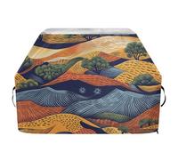 Copertura per barbecue da esterni con paesaggio naturale astratto, impermeabile, resistente allo sbiadimento e ai raggi UV, con coulisse regolabile per polvere e vento