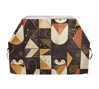 Copertura per barbecue da esterno con pinguino, color oro rosa, 165 cm, impermeabile, resistente, con parte superiore piatta, con coulisse regolabile per polvere e vento