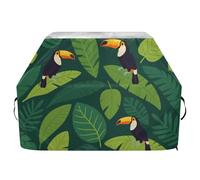 Copertura per barbecue da esterno con tucano verde da 165 cm, impermeabile, resistente, antistrappo, resistente allo sbiadimento, copertura per barbecue con coulisse regolabile per polvere e vento