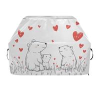 Copertura per barbecue di alta qualità, impermeabile, resistente allo sbiadimento, resistente, adatta per griglie fino a 25 in Polar Bear Family Love