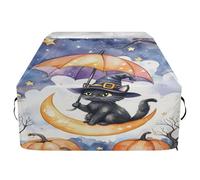 Copertura per barbecue di alta qualità, impermeabile, resistente allo sbiadimento, resistente, adatta per griglie fino a 63 cm, motivo: gatto nero e stella