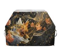 Copertura per barbecue di alta qualità, impermeabile, resistente allo sbiadimento, resistente, adatta per griglie di larghezza fino a 63 cm, motivo geometrico con foglie d'acero volpe