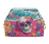 Copertura per barbecue di alta qualità, impermeabile, resistente allo sbiadimento, resistente, adatta per griglie fino a 63 cm di larghezza, motivo: teschio in stile cartone animato, stella marina