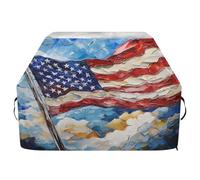 Copertura per barbecue di alta qualità, impermeabile, resistente allo sbiadimento, resistente, adatta per griglie fino a 25 cm in pittura a olio della bandiera americana