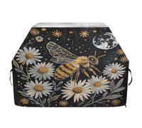Copertura per barbecue di alta qualità, impermeabile, resistente allo sbiadimento, resistente, adatta per griglie fino a 63 cm, motivo: api miele, margherite bianche, stelle