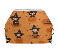 Copertura per barbecue di alta qualità, impermeabile, resistente allo sbiadimento, resistente, adatta per griglie fino a 63 cm di larghezza, motivo: zucca, strega e stella