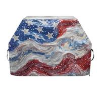 Copertura per barbecue di alta qualità, impermeabile, resistente allo sbiadimento, resistente, adatta per griglie fino a 25 cm con bandiera americana e stelle