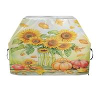Copertura per barbecue di alta qualità, impermeabile, resistente allo sbiadimento, resistente allo sbiadimento, adatta per griglie fino a 63 cm, con bellissimo acquerello e zucca di girasole
