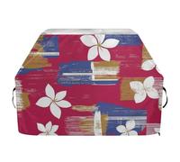 Copertura per barbecue giapponese con fiori rossi e parte superiore piatta, 165 cm, impermeabile, resistente, con coulisse regolabile per polvere e vento