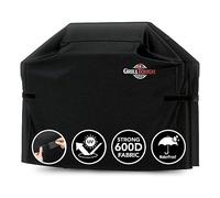 Copertura per barbecue GrillTough Heavy Duty per barbecue da esterno - Impermeabile, resistente alle intemperie, ai raggi UV e allo scolorimento con cinghie regolabili - (132L x 66W x 109H cm)