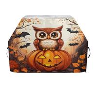 Copertura per barbecue impermeabile di alta qualità, resistente allo sbiadimento, resistente, adatta per griglie fino a 63 cm, gufo e zucca di Halloween