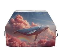 Copertura per barbecue impermeabile di alta qualità, resistente allo sbiadimento, resistente, adatta per griglie fino a 25 pollici di balena galleggiante sopra le nuvole di zucchero filato arcobaleno