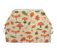 Copertura per barbecue impermeabile di alta qualità, resistente allo sbiadimento, resistente, adatta per griglie fino a 63 cm, motivo volpe, funghi, foglie autunnali