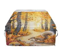 Copertura per barbecue impermeabile di alta qualità, resistente allo sbiadimento, resistente, adatta per griglie fino a 25 cm di larghezza, illustra strade tortuose nelle foreste d'acero dorate