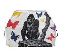 Copertura per barbecue in stile anime, con gorilla e animali selvatici, 165 cm, impermeabile, resistente, resistente allo sbiadimento e ai raggi UV, con coulisse regolabile per polvere e vento