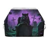 Copertura per barbecue in stile gotico, con croce leopardata, 165 cm, impermeabile, resistente, resistente allo sbiadimento e ai raggi UV, con coulisse regolabile per polvere e vento