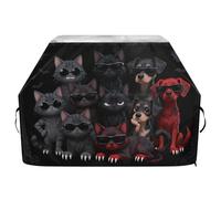 Copertura per barbecue in stile gotico per gatti e cani, 165 cm, impermeabile, resistente allo sbiadimento e ai raggi UV, con coulisse regolabile per polvere e vento