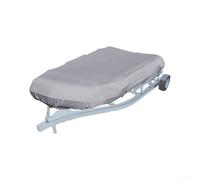 Copertura per barca a motore Oxford 210d resistente, per gommoni gonfiabili e per jet ski, telone grigio impermeabile, con vestibilità sicura per riporre il giardino (350 x 170 x 50 cm)