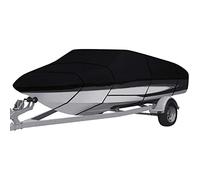 Copertura per Barca Forte Tessuto Oxford 210/420D Telo Copri Barca A Motore Adatto A Scafo A V, Tri-Scafo, Barca da Sci da Pesca,Nero (11-13FT-V,420D)