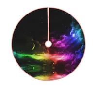 Copertura per base dell'albero di Natale con cielo e luna arcobaleno, copertura per la base dell'albero di Natale, Capodanno, decorazione per la casa, tappetino regalo