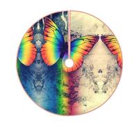 Copertura per base dell'albero di Natale con farfalla arcobaleno per albero di Natale, Capodanno, decorazione per la casa, tappetino regalo