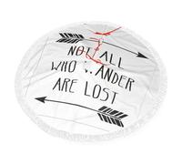 Copertura per base dell'albero di Natale con scritta in lingua inglese "Not All Who Wander Are Lost" per le vacanze, decorazione per le vacanze in fattoria