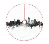 Copertura per base dell'albero di Natale con skyline della città, per Natale, Capodanno, decorazioni per la casa, tappetino per albero di Natale