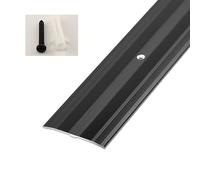 Copertura per battuta porta in moquette, Striscia di transizione in alluminio larga 60 mm multicolore for soglia porta su pavimento irregolare(Black)