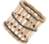 Copertura per Bicchiere Intrecciata in Paglia, Stile Rustico Raffinato | Protezione Decorativa per Tazze, Colore Kaki, Realizzata Artigianalmente, Adatta per Feste del Tè e Casa