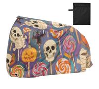Copertura per bici da esterno impermeabile con teschio di zucca gialla di Halloween con fori di bloccaggio anti polvere pioggia neve UV Storage Mountain Road Bike elettrica copertura adatta per la
