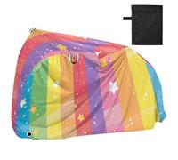 Copertura per bici da strada impermeabile a strisce colorate arcobaleno con fori di bloccaggio anti polvere, pioggia, neve, UV, per bici da strada, adatta per la maggior parte delle moto