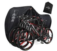 Copertura per bici per 2 o 3 biciclette da esterno impermeabile con foro di bloccaggio per bici elettriche da strada e mountain bike, resistente, materiale ripstop 210D