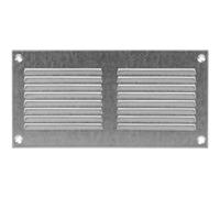 Copertura per bocchetta d'aria - Griglia per aria di ritorno in acciaio zincato - per soffitto e parete laterale - HVAC - con protezione insetti (20 x 10 cm, grigio)