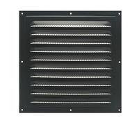 Copertura per bocchetta dell'aria, 250 x 250 mm, in alluminio, copertura quadrata per griglia esterna da parete, rete di ventilazione per condotto di ventilazione (Black15cm×15cm)