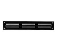 Copertura per bocchetta dell'aria 30 x 5 cm, nera, in acciaio, per soffitto e parete laterale, HVAC, con schermo di protezione (300 x 50 mm, nero)