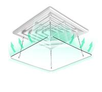 Copertura per bocchetta dell'aria condizionata quadrata, deflettore per prese d'aria per prese d'aria CA a soffitto per uffici commerciali, 30/45/60 cm trasparente