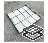 Copertura per botola in acciaio inossidabile 304 con manico retrattile, coperchio quadrato resistente per bacino delle acque reflue, copertura per serbatoio settico da incasso (65 x 85 cm) per un