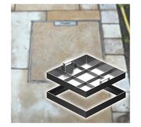 Copertura per botola in acciaio inox resistente e telaio invisibile da incasso con manico retrattile, 43,2 x 43,2 cm, copertura per bacino di drenaggio per cortile e vialetto