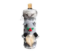Copertura per bottiglia di vino di Natale - Costume svedese di Tomte Gnome, borsa decorativa per bottiglie di vino festive per feste di vacanza, regali per hostess e centrotavola, 13 x 1, grigio, Se