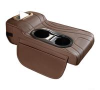 Copertura per bracciolo in pelle per auto con imbottitura di sollevamento e borsa laterale progettata per organizzare gli oggetti essenziali e ridurre l'affaticamento del braccio (marrone)