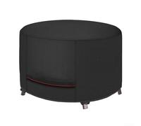 Copertura per braciere circolare in tessuto Oxford 210D resistente, impermeabile, per giardino, barbecue, anti-scolorimento, con cinturino con fibbia, colore nero (71 x 71 x 40,6 cm)